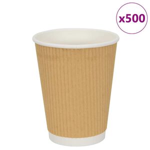 vidaXL Paperiset kahvikupit 500 kpl 12 unssia 300 ml Ruskea