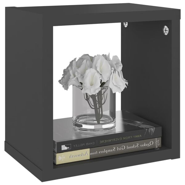 vidaXL Kuutioseinähyllyt 4 kpl harmaa 22x15x22 cm