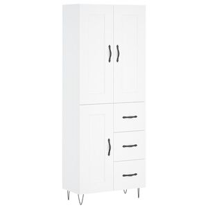vidaXL Kaappi valkoinen 69,5x34x180 cm tekninen puu