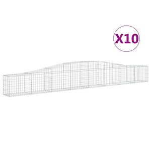 vidaXL Kaarevat kivikorit 10 kpl 400x30x40/60 cm galvanoitu rauta