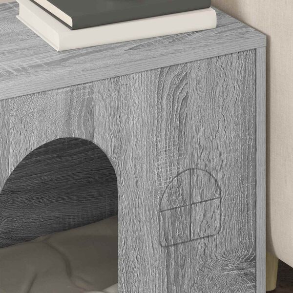 vidaXL Kissatalo Harmaa Sonoma 51 x 30 x 52 cm Tekninen puu