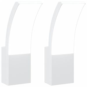 vidaXL LED Ulkoseinävalot 2 kpl valkoinen valualumiini