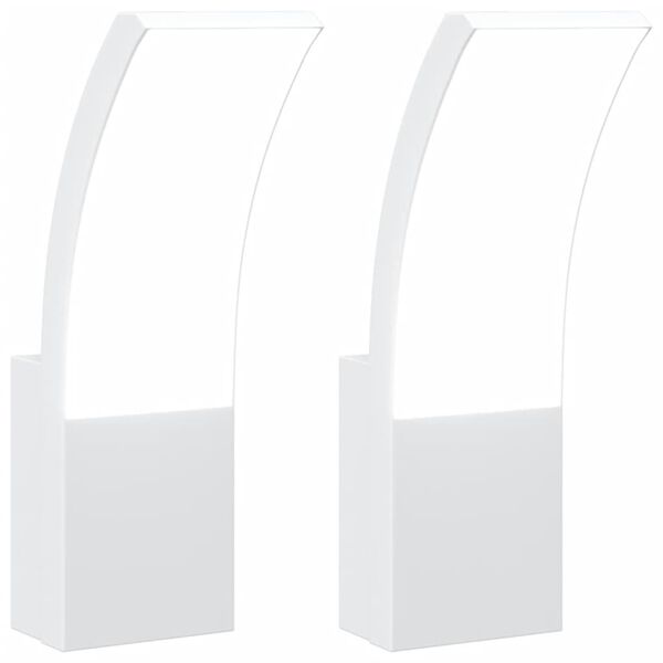 vidaXL LED Ulkosein&auml;valot 2 kpl valkoinen valualumiini