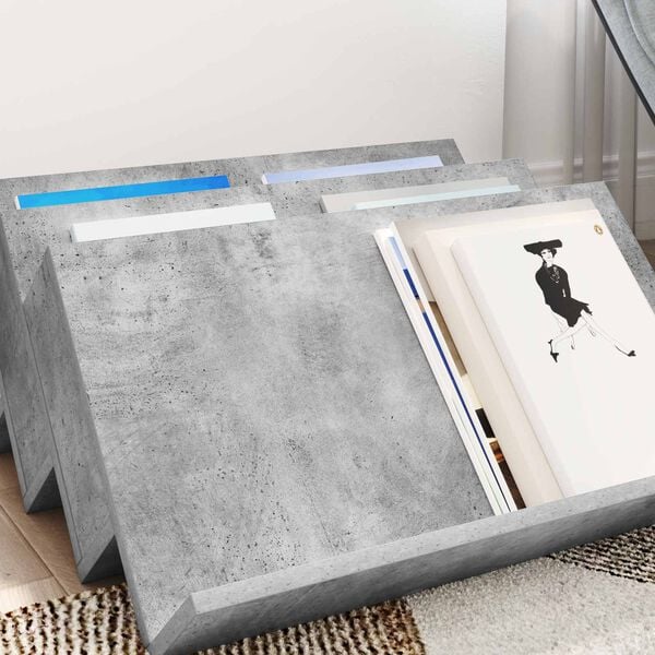 vidaXL Lehtiteline Betonin harmaa 65 x 53 x 28,5 cm Tekninen puu