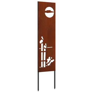 vidaXL Puutarhan yksityisyyden verho Viivakuvio Ruosteinen 32 x 140 cm