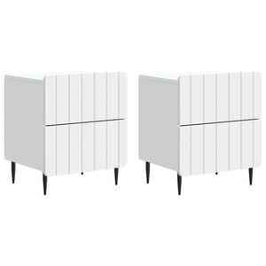 vidaXL Y&ouml;p&ouml;yt&auml;kaappi 2 pcs valkoinen 43 x 34,5 x 49,5 cm Tekninen puu