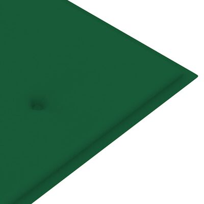 vidaXL Batavia-penkki vihreällä tyynyllä 150 cm täysi tiikki