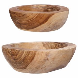 vidaXL Hedelm&auml;kulho JEPARA 2 kpl Teak ruskea Tiikkipuu