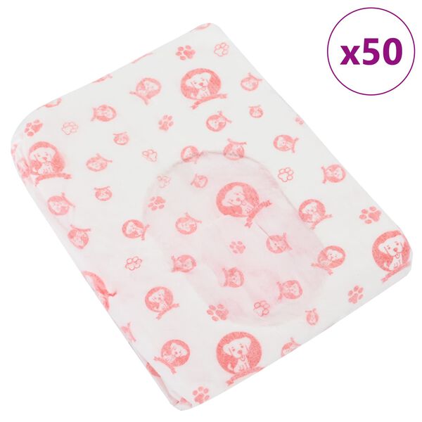 vidaXL Kertak&auml;ytt&ouml;inen Naispuolinen Koiran Vaippa 50 pcs Valkoinen L