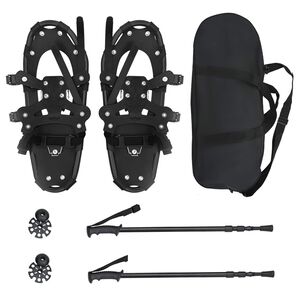 vidaXL 3 in 1 lumikenki&auml; vaellussauvoilla Musta 53 x 21 cm