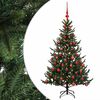 vidaXL Tekokuusi joulupalloilla 120 cm 150 LEDi&auml; L&auml;mpim&auml;n Valkoinen