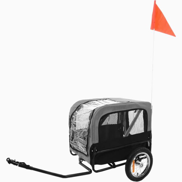 FLAMINGO Koirankuljetusk&auml;rry polkupy&ouml;r&auml;&auml;n Romero harmaa 59,5x43x51 cm