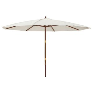 vidaXL Puutarhan aurinkovarjo puutolppa hiekka 400x273 cm