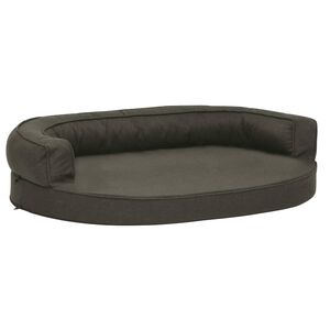 vidaXL Ergonominen koiransängyn patja 75x53 cm pellavatyyli tummanharm