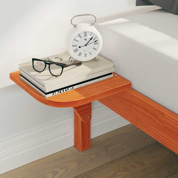 vidaXL Sänkykehys sivupöydillä Vaha ruskea 180 x 220 cm