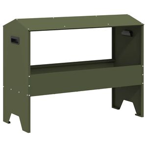 vidaXL El&auml;inten ruokintakaukalo Oliivinvihre&auml; 79 x 35 x 62 cm 15 kg