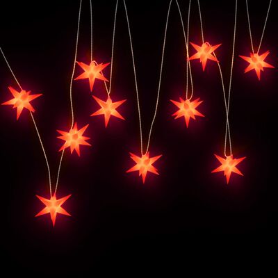 vidaXL Joulun tähtivalo 10 LED-valoa punainen 10 cm