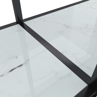 vidaXL Konsolipöytä valkoinen 140x35x75,5 cm karkaistu lasi