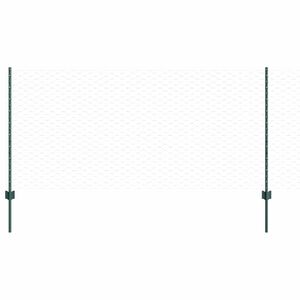vidaXL Kuusikulmainen aita pylv&auml;&auml;ll&auml; 10 x 1 m PVC-pinnoitettu ter&auml;s
