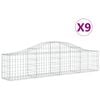 vidaXL Kaarevat kivikorit 9 kpl 200x30x40/60 cm galvanoitu rauta