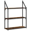 vidaXL Sein&auml;hylly 3 kerrosta savutammi 60x21x78,5 cm tekninen puu