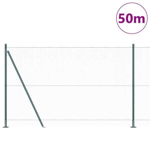 vidaXL Aitalatu Vihre&auml; 50 x 1,6 m (25 mm verkko) Ter&auml;st&auml; ja PVC:t&auml;