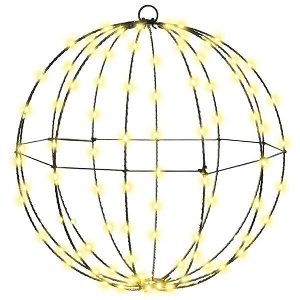vidaXL Pallo 192 LED-valoilla 2 pcs Lämmin valkoinen 43.5 cm Metalli