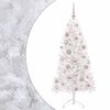 vidaXL Tekokuusi joulupalloilla 150 cm 150 LEDi&auml; L&auml;mpim&auml;n Valkoinen