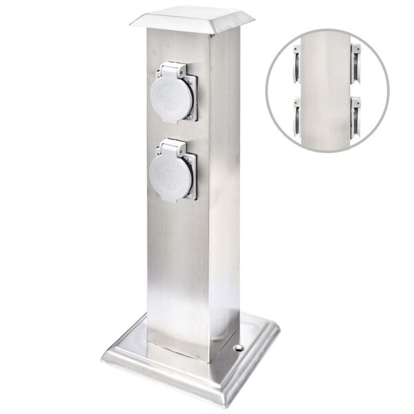 Puutarhan Pistorasiatolppa Ruostumaton Ter&auml;s