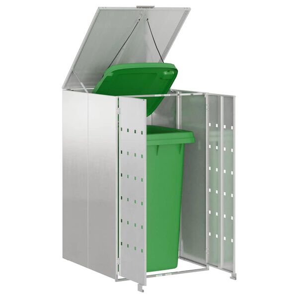 vidaXL Pyörällinen jäteastian säilytys kaasun nostokannella 240L astialle