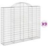 vidaXL Kaarevat kivikorit 9 kpl 200x30x160/180 cm galvanoitu rauta
