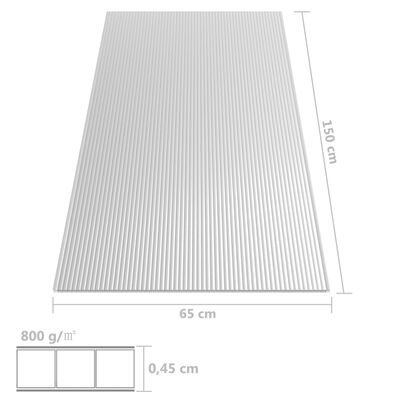 vidaXL Polykarbonaattilevyt 5 kpl 4,5 mm 150x65 cm