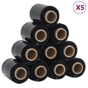 vidaXL Stretch Films 50 kpl musta 23 µm 10 cm x 150 m