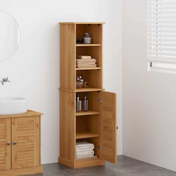 vidaXL Kylpyhuonekalustesetti ovella VIGO 2 pcs Ruskea ja hunajaruskea