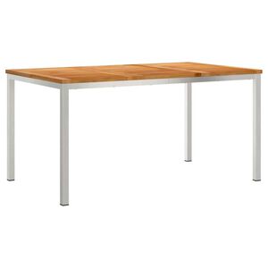 vidaXL Ruokap&ouml;yt&auml; 150x90x75 cm Tiikki puu ja ruostumaton ter&auml;s