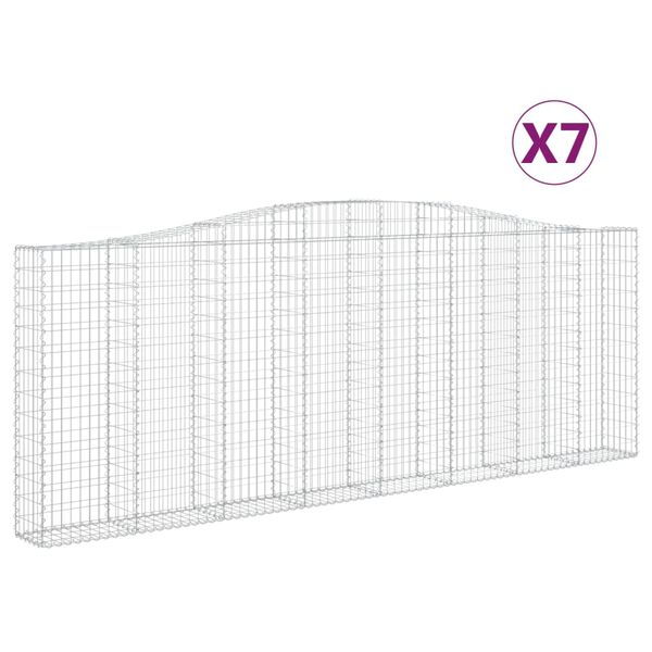 vidaXL Kaarevat kivikorit 7 kpl 400x30x140/160 cm galvanoitu rauta