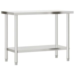 vidaXL Keitti&ouml;n ty&ouml;p&ouml;yt&auml; 110x55x85 cm ruostumaton ter&auml;s