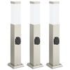 vidaXL Pollarivalaisimet pistorasialla 3 kpl 50 cm ruostumaton ter&auml;s IP44