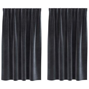 vidaXL Pimennysverhot 2 kpl Tummanharmaa 140 x 140 cm Sametti
