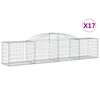 vidaXL Kaarevat kivikorit 17 kpl 300x50x60/80 cm galvanoitu rauta