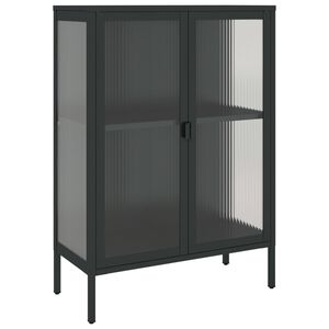 vidaXL Senkki musta 75x35x105 cm lasi ja ter&auml;s