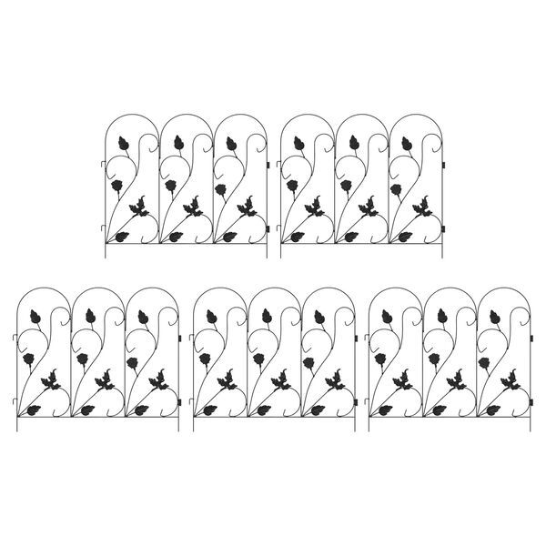 vidaXL Puutarha-aita S&auml;leikk&ouml; Musta 307 x 54,5 x 0,3 cm