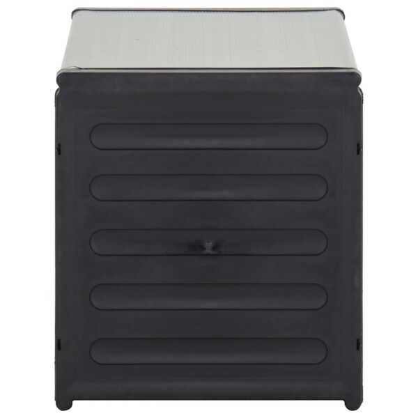 vidaXL Puutarhan roskakori harmaa 85x34x40 cm