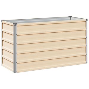 vidaXL Kohotettu Puutarhapes&auml; Ivoori 100 x 40 x 55 cm