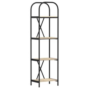 vidaXL Kirjahylly 4 tasoa 40 x 30 x 146 cm Tekninen puu Sonoman tammi