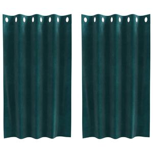 vidaXL Pimennysverhot 2 pcs Tummanvihreä 140 x 140 cm Sametti