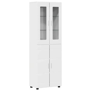 vidaXL Korkea kaappi FLORIN 60 x 35 x 182 cm Korkean kiillon valkoinen