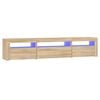 vidaXL TV-taso LED-valoilla Sonoma-tammi 195x35x40 cm