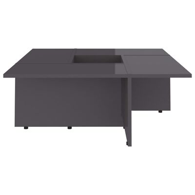 vidaXL Sohvapöytä korkeakiilto harmaa 79,5x79,5x30 cm lastulevy