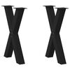 vidaXL Ruokap&ouml;yd&auml;n jalat X-muotoiset 2 kpl musta 50x(72-73) cm ter&auml;s